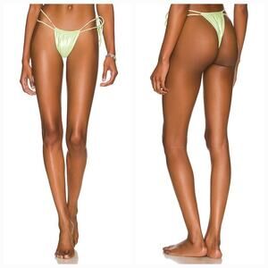 VDM Panama Bikini Bottom in Shimmer Lime